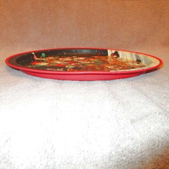 1994 Vtg Wim Schimmer Art Serving Tray Santa's Cookies Reindeer Sleigh Christmas - Picture 6 of 11